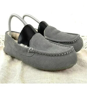 Gray Suede Casual Slippers Sz 8 Cow Suede Leather Women's